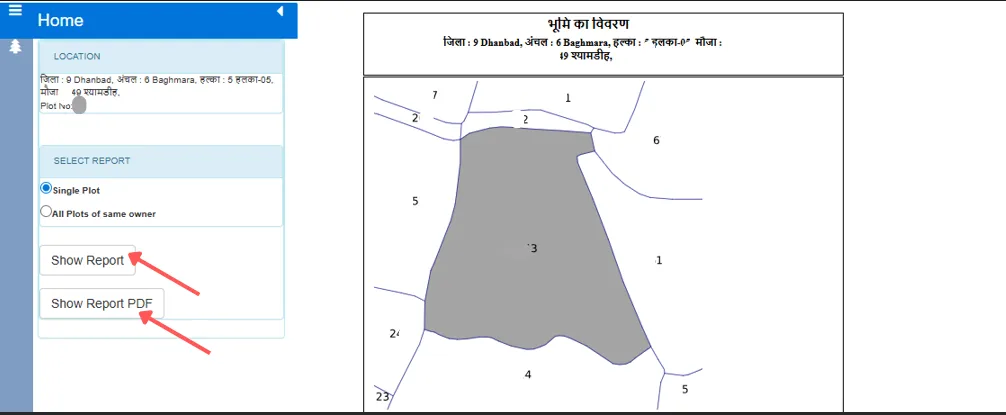 Jharbhoomi Naksha Download Report